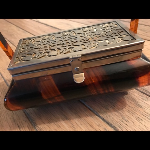Vintage Deco Lucite Tortoise Purse - Picture 2 of 4